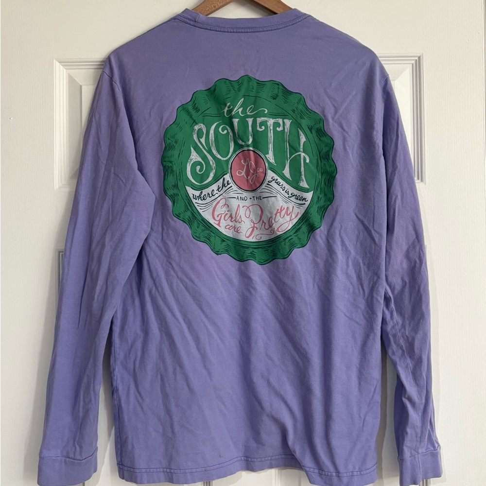 Lauren James Lavender Long Sleeve Tee with Graphic